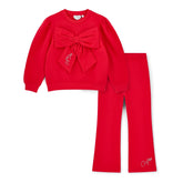 ADEE Luna Bow Flare Tracksuit Red